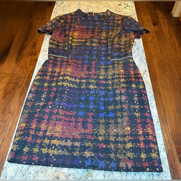 Dresses & Skirts - Tahari size 8P NWOT Multicolor Dress. Fully lined with exposed back zipper.